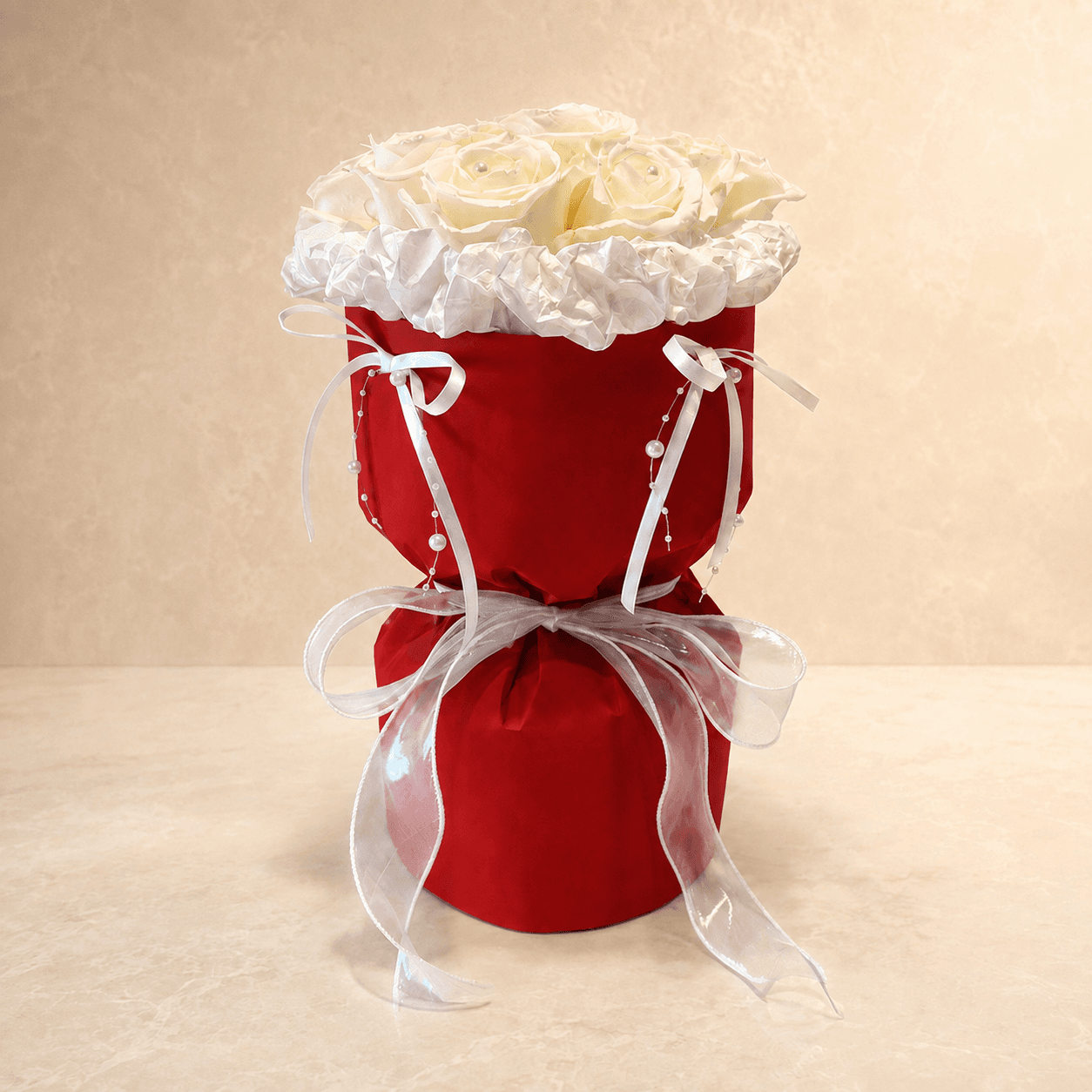 Product Scarlet Ivory Rose Bouquet