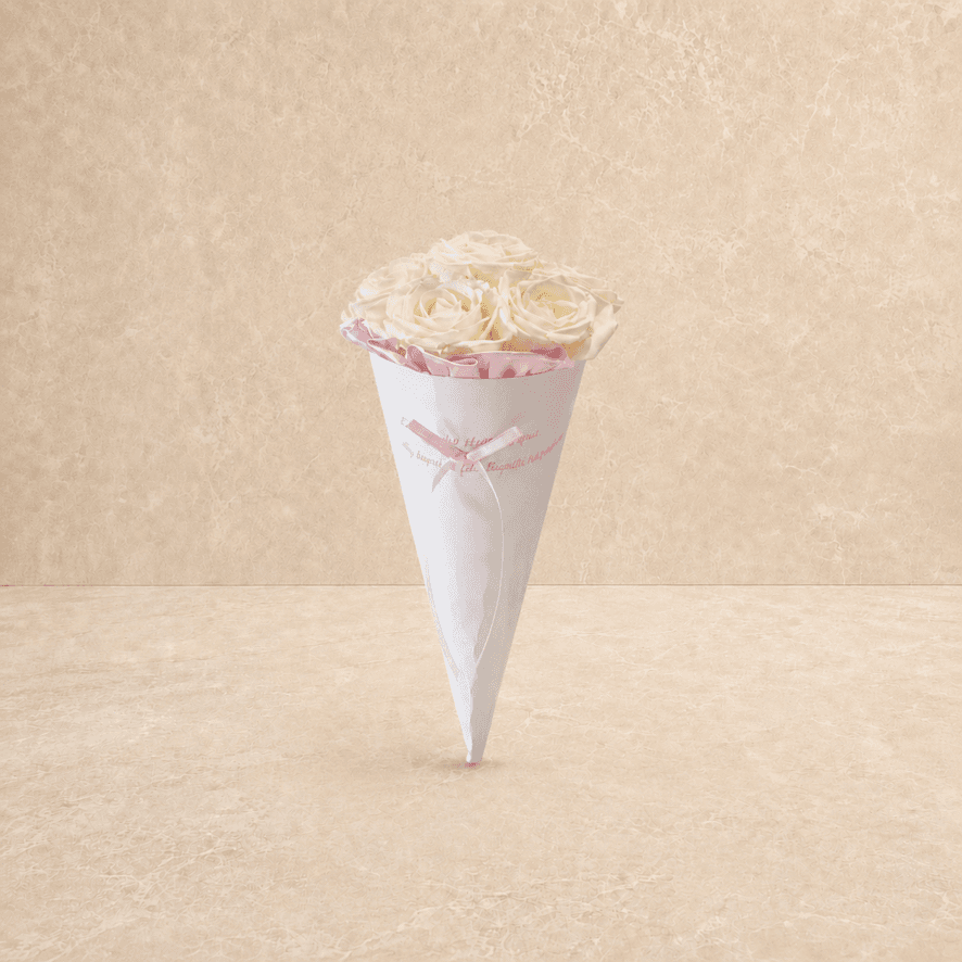 Product White Ivory Rose Cone