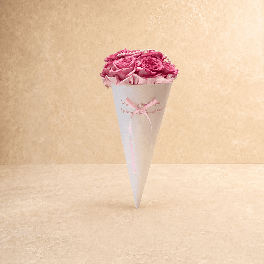 Product White Magenta Rose Cone