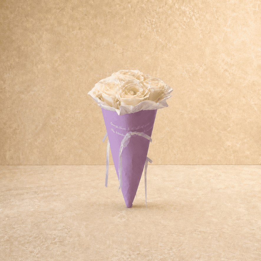 Product Lavender Ivory Rose Cone